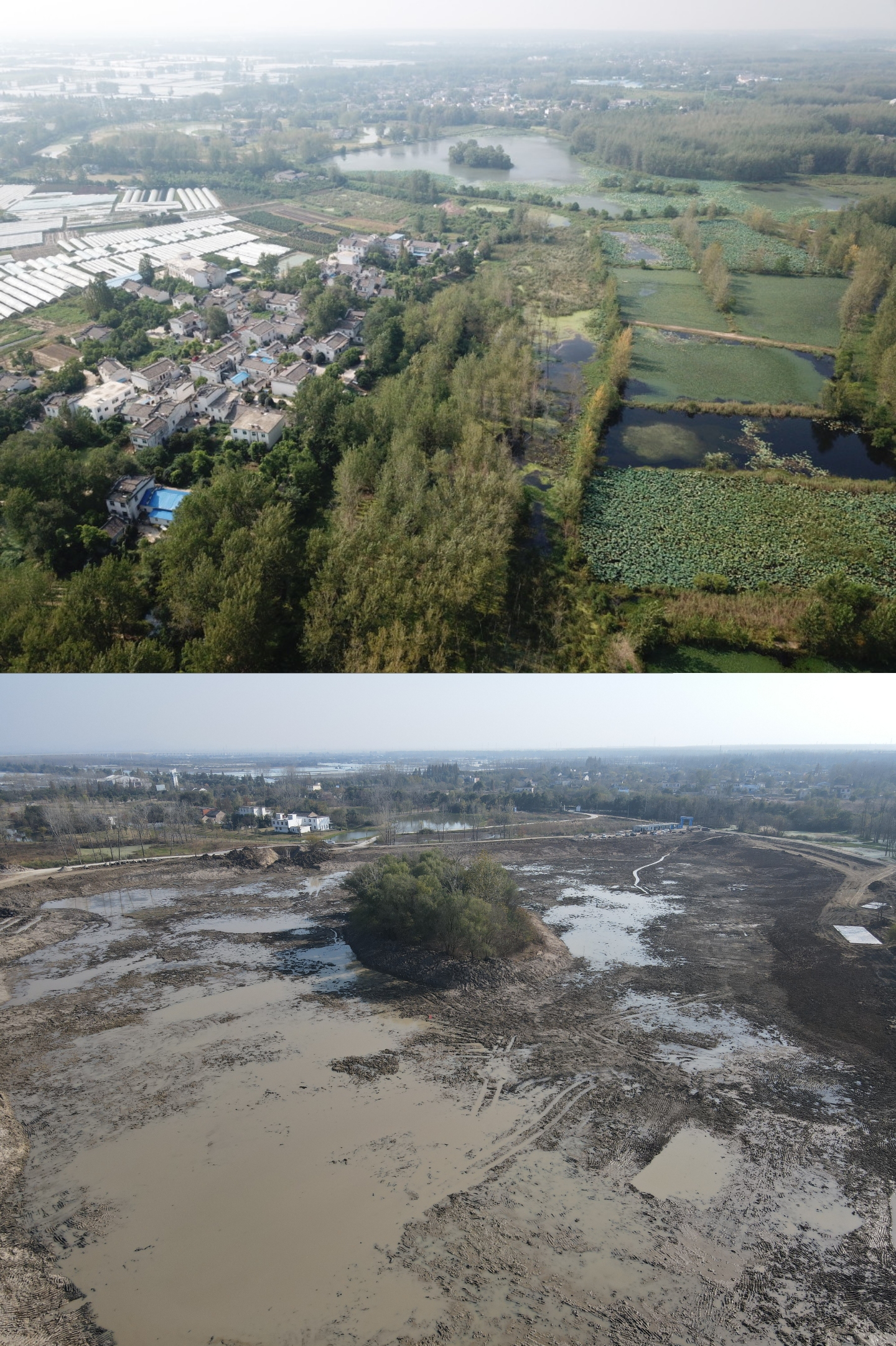 水系景观区前后比照